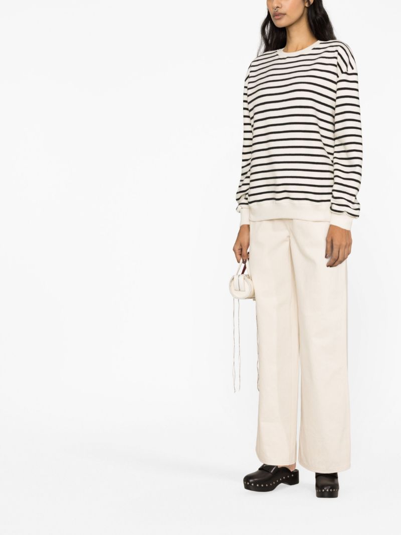 Black Saint Stripe Cotton Sweatshirt
