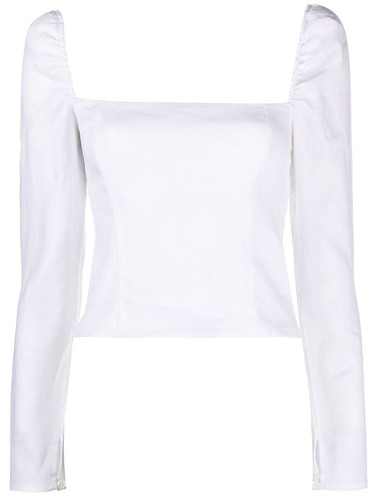 White Khloe Linen Top