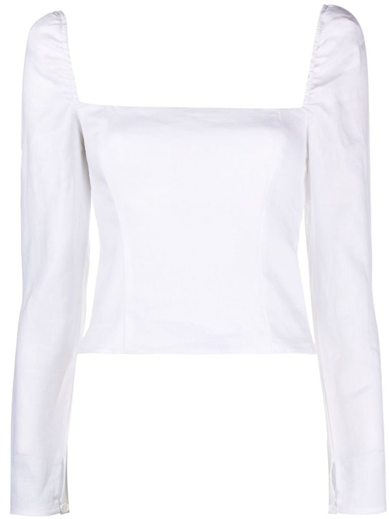 White Khloe Linen Top