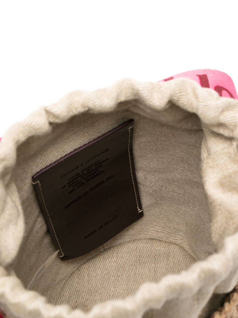 Neutral Woody Woven Bucket Bag
