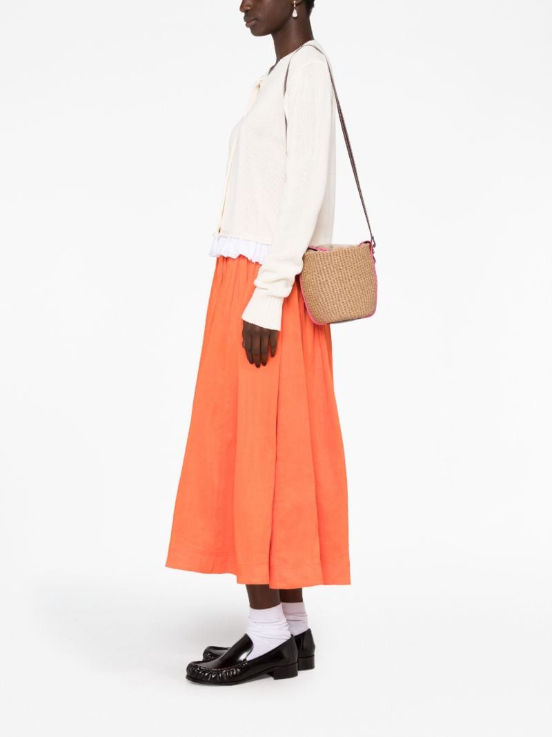 Neutral Woody Woven Bucket Bag