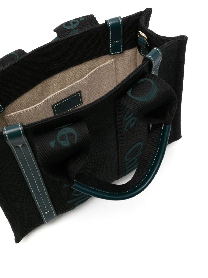 Black Woody Linen Tote Bag