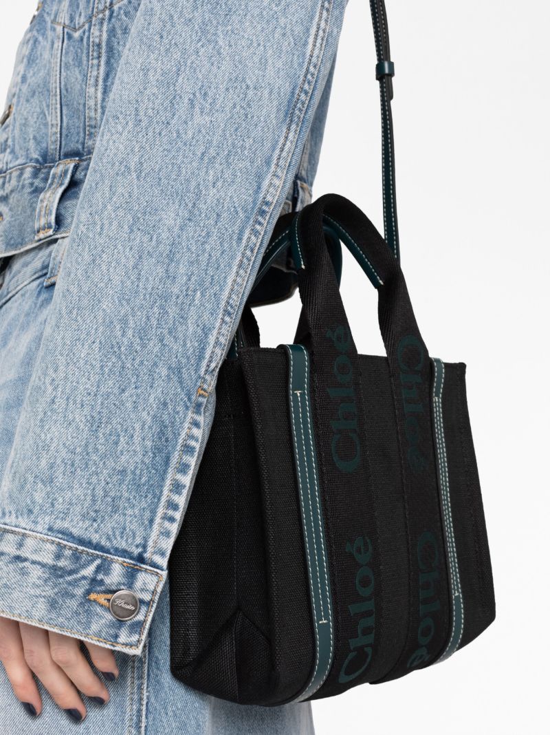Black Woody Linen Tote Bag