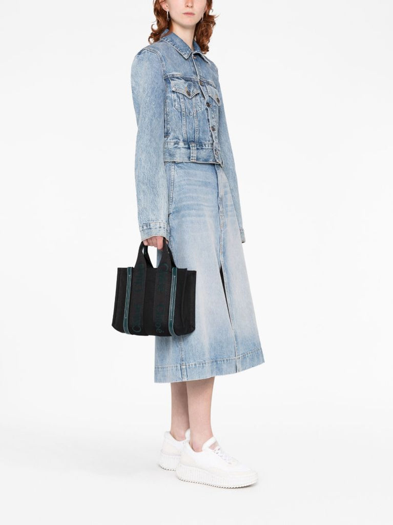 Black Woody Linen Tote Bag