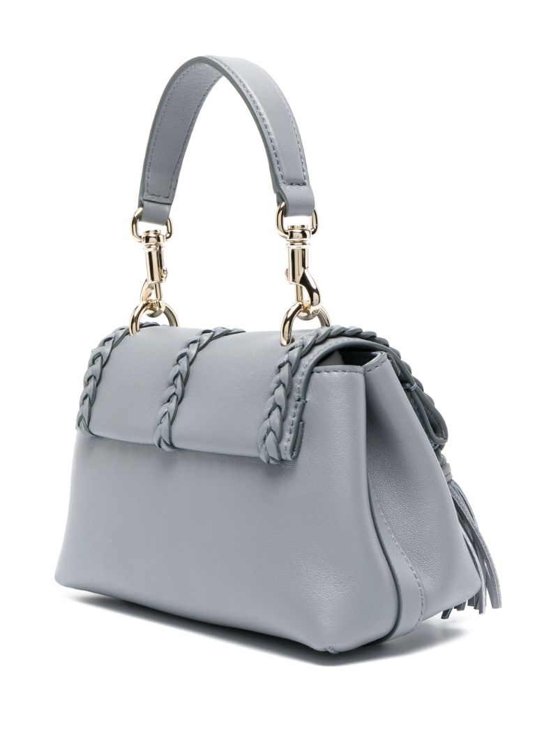 Blue Penelope Leather Tote Bag