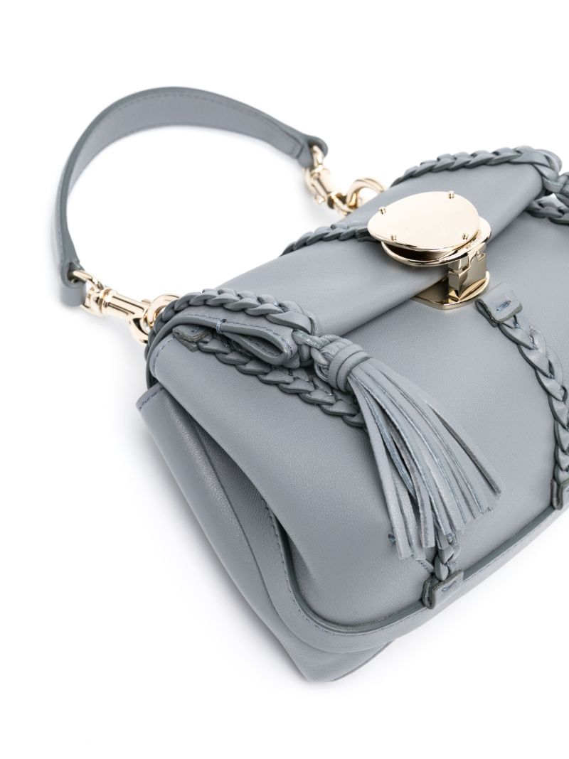 Blue Penelope Leather Tote Bag