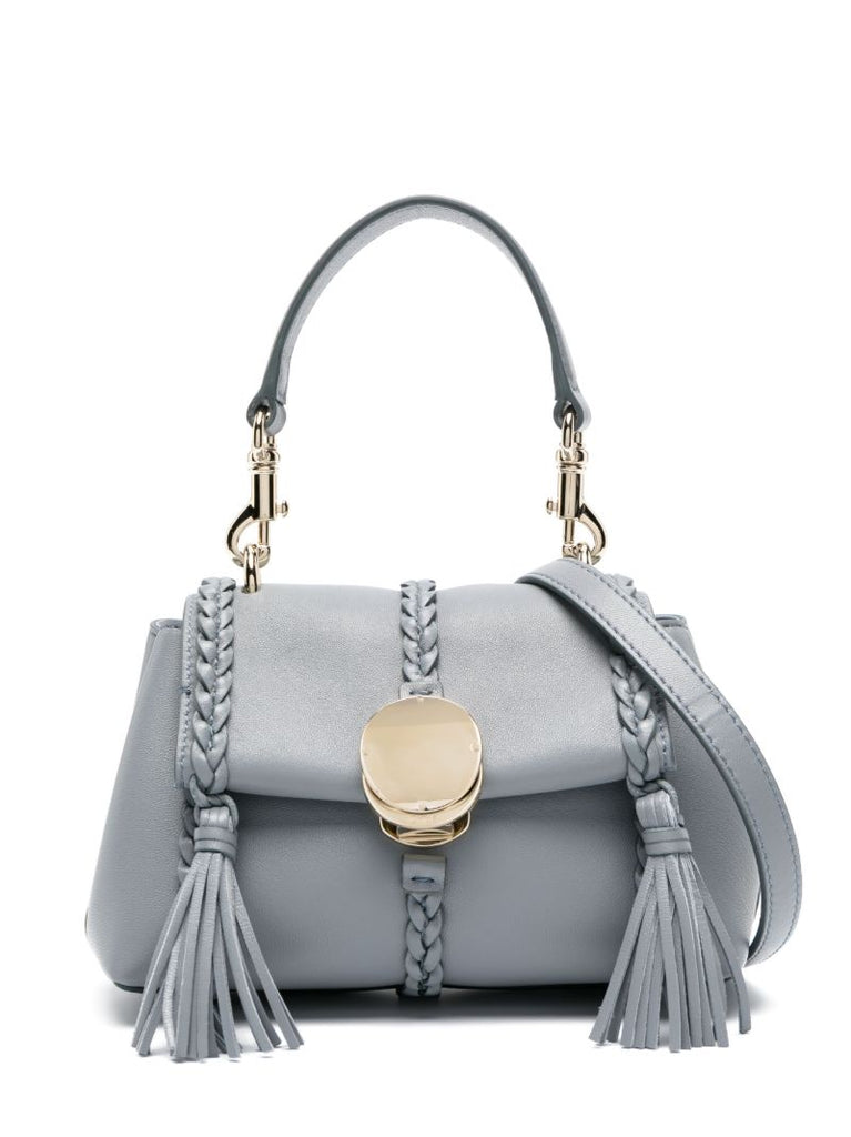 Blue Penelope Leather Tote Bag