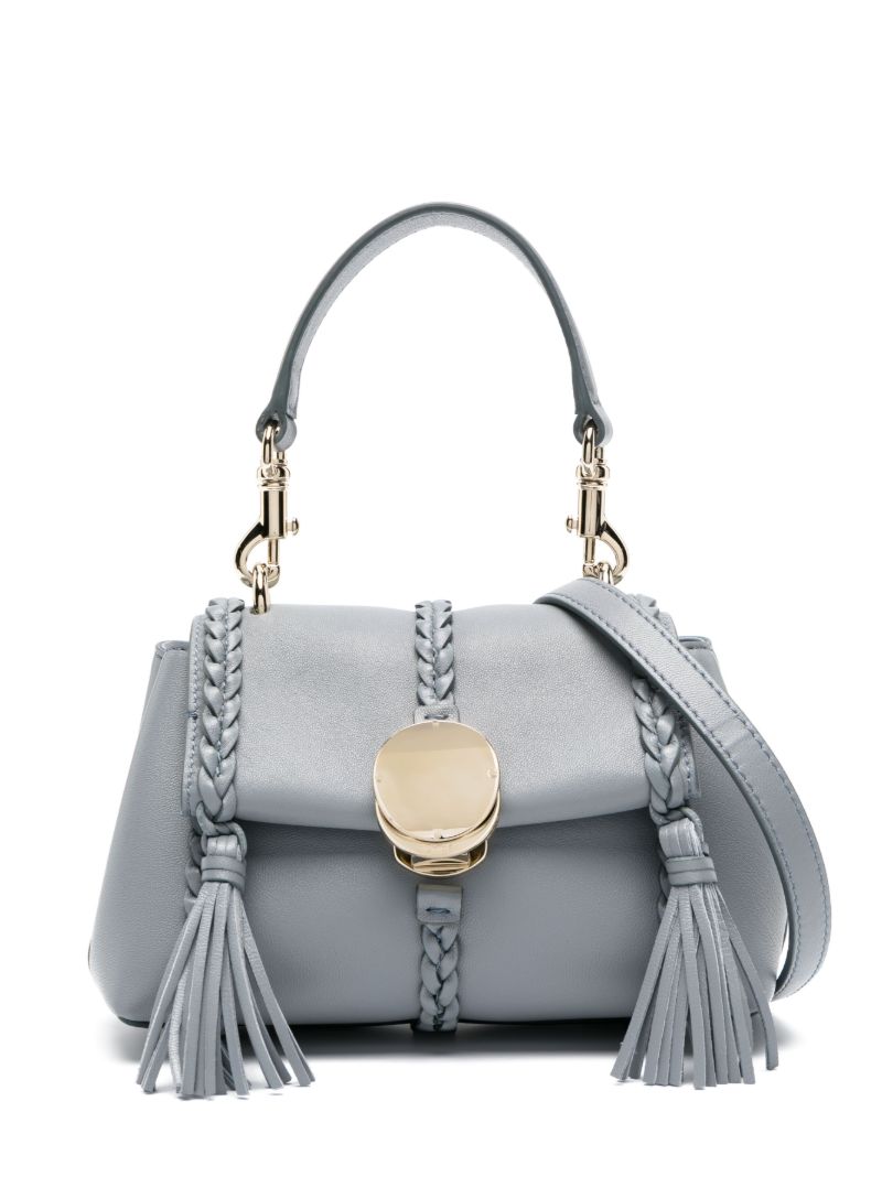 Blue Penelope Leather Tote Bag