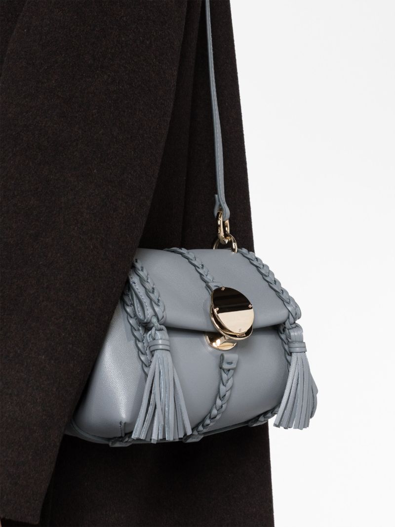 Blue Penelope Leather Tote Bag