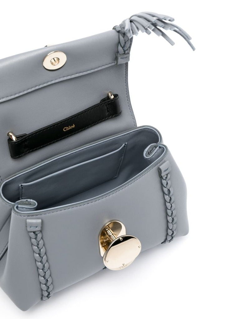Blue Penelope Leather Tote Bag