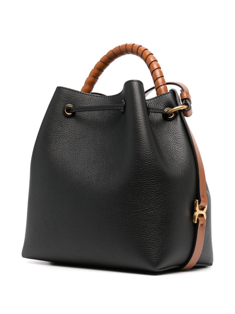 Black Marcie Leather Bucket Bag