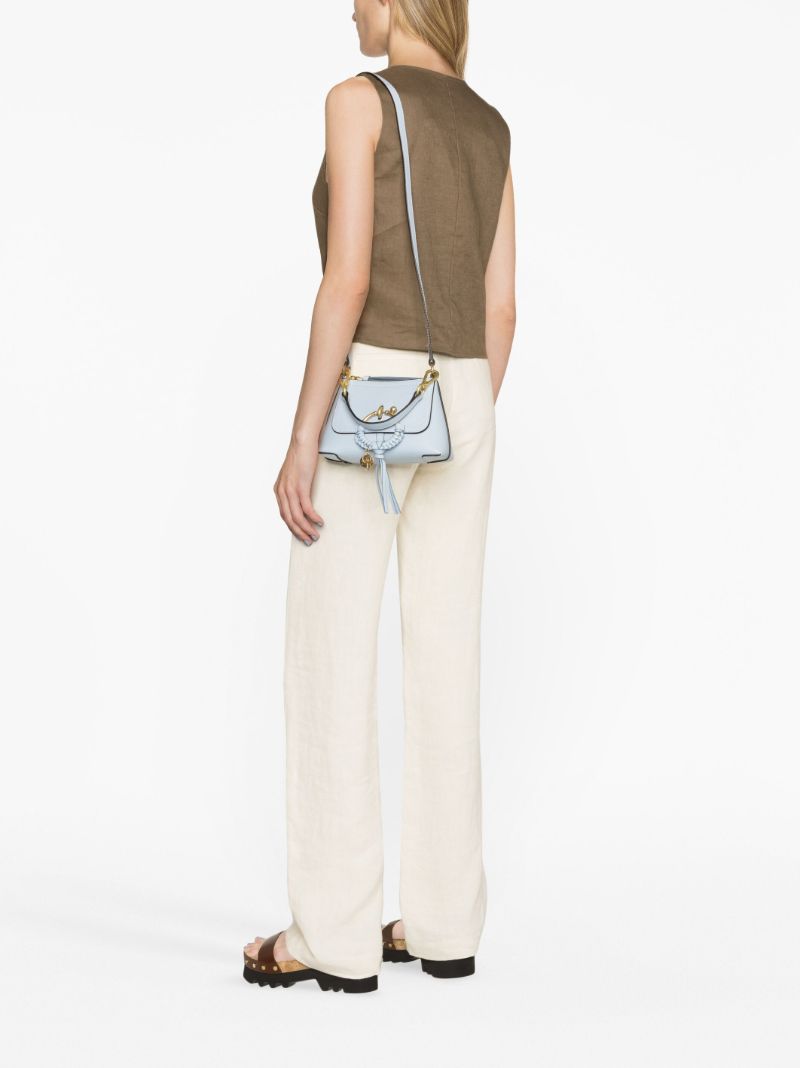Blue Joan Small Leather Cross Body Bag