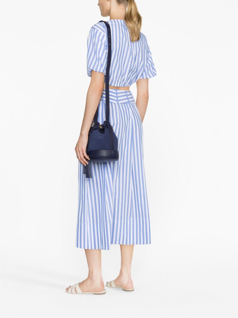 Blue Vicki Small Suede Bucket Bag