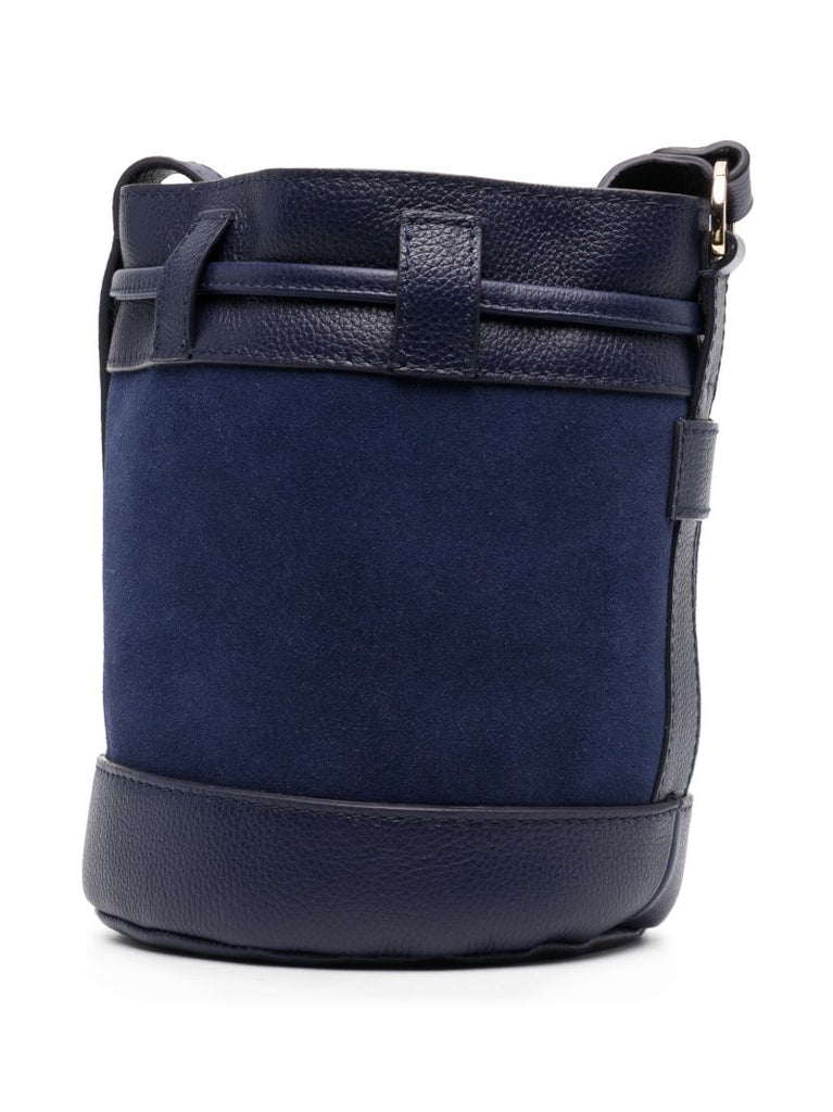 Blue Vicki Small Suede Bucket Bag