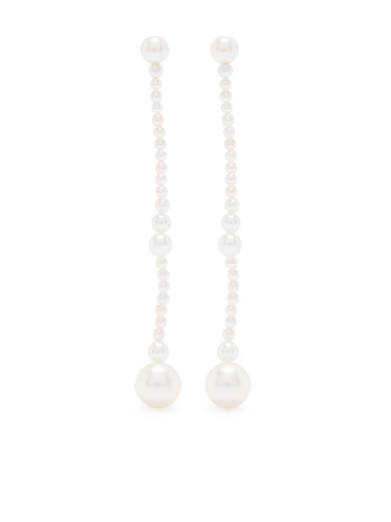 14k Yellow Gold Promenade De Claude Pearl Drop Earrings