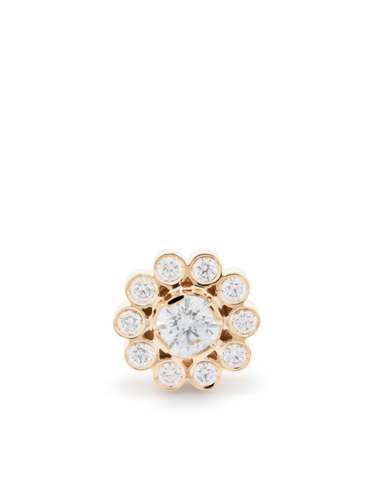 18k Yellow Gold Soleil Diamond Single Stud Earring