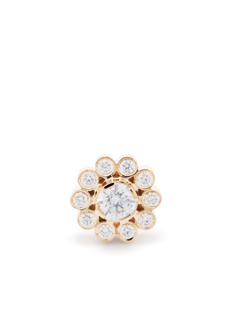 18k Yellow Gold Soleil Diamond Single Stud Earring