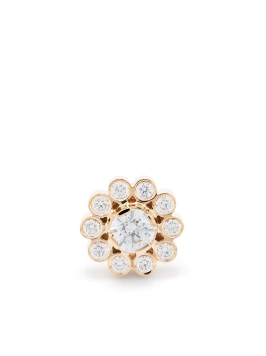 18k Yellow Gold Soleil Diamond Single Stud Earring