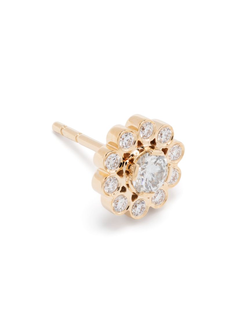 18k Yellow Gold Soleil Diamond Single Stud Earring