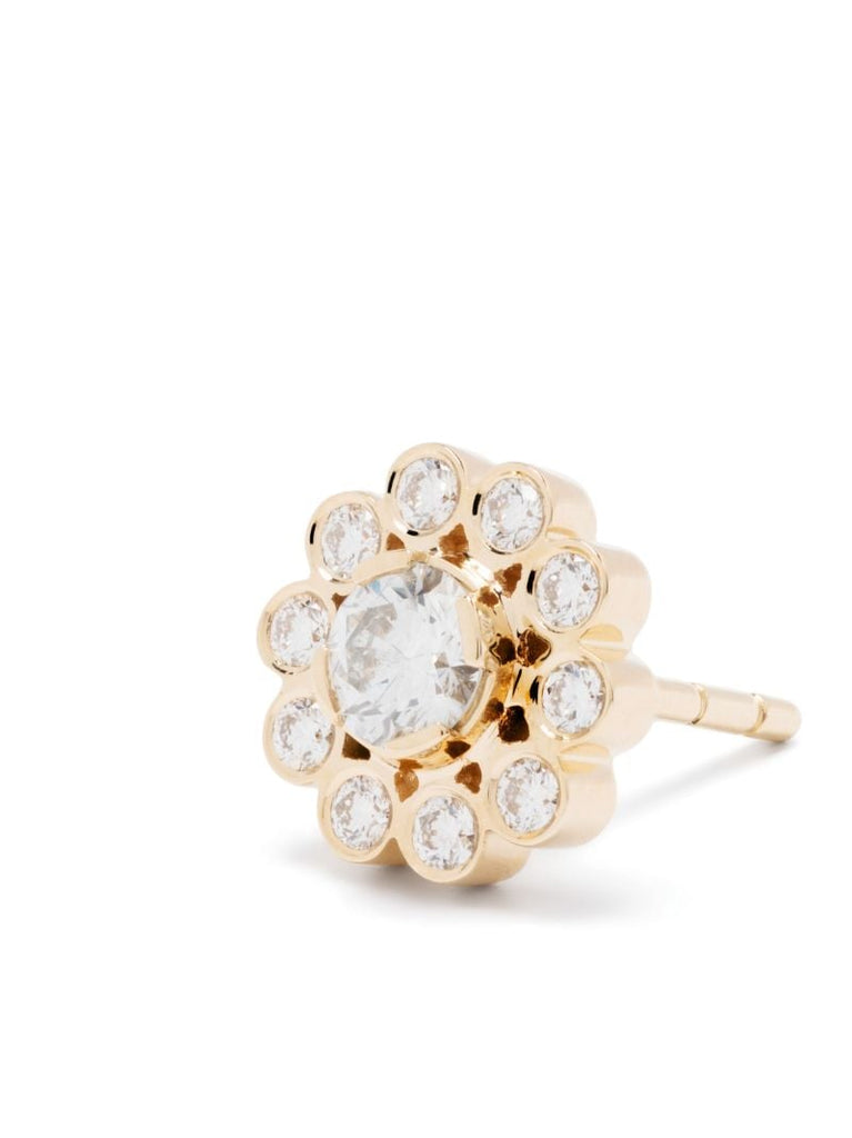 18k Yellow Gold Soleil Diamond Single Stud Earring