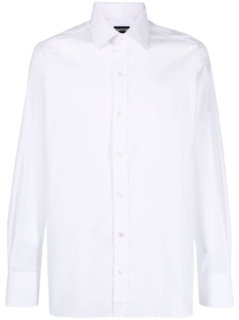 White Long-sleeved Cotton Shirt
