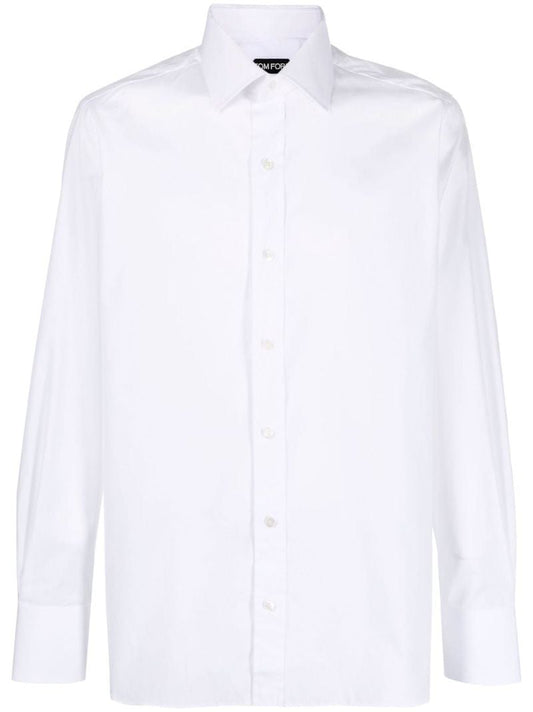 White Long-sleeved Cotton Shirt