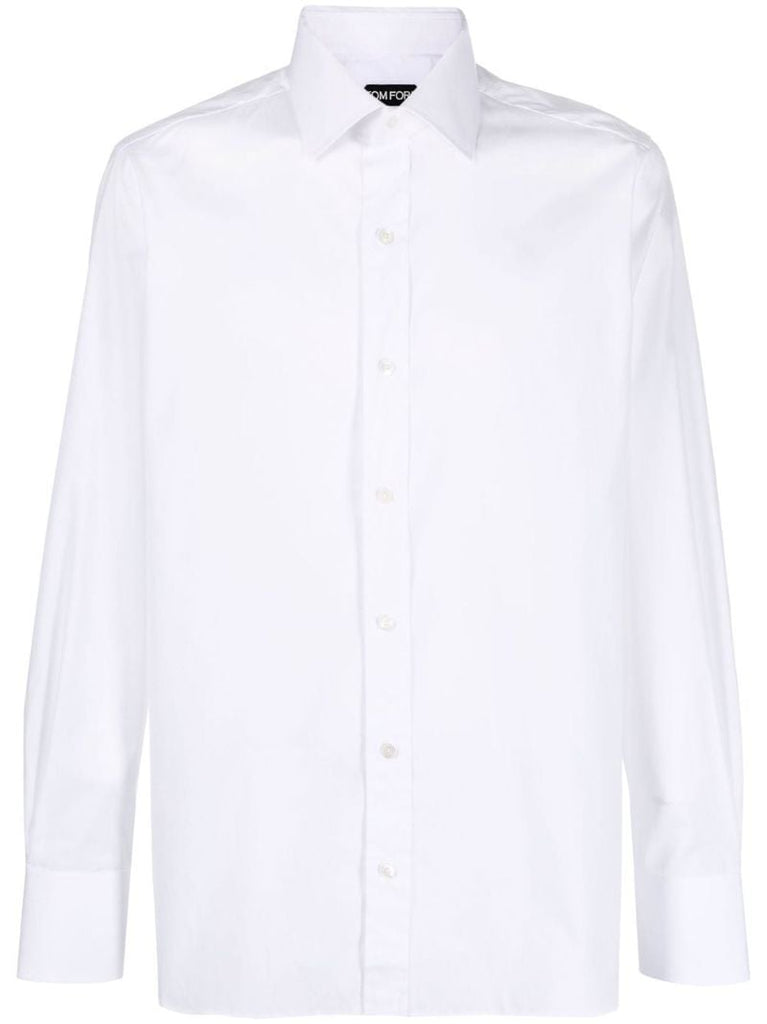 White Long-sleeved Cotton Shirt