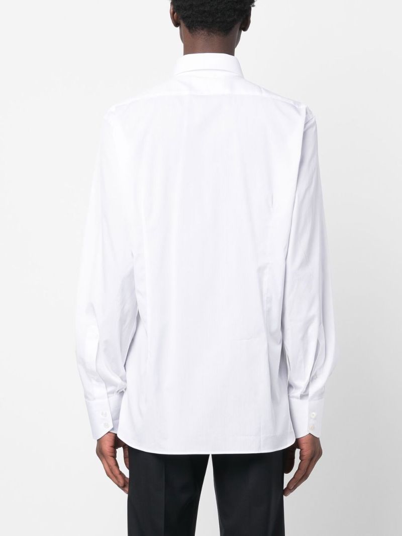 White Long-sleeved Cotton Shirt