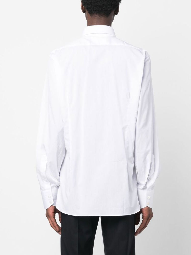 White Long-sleeved Cotton Shirt