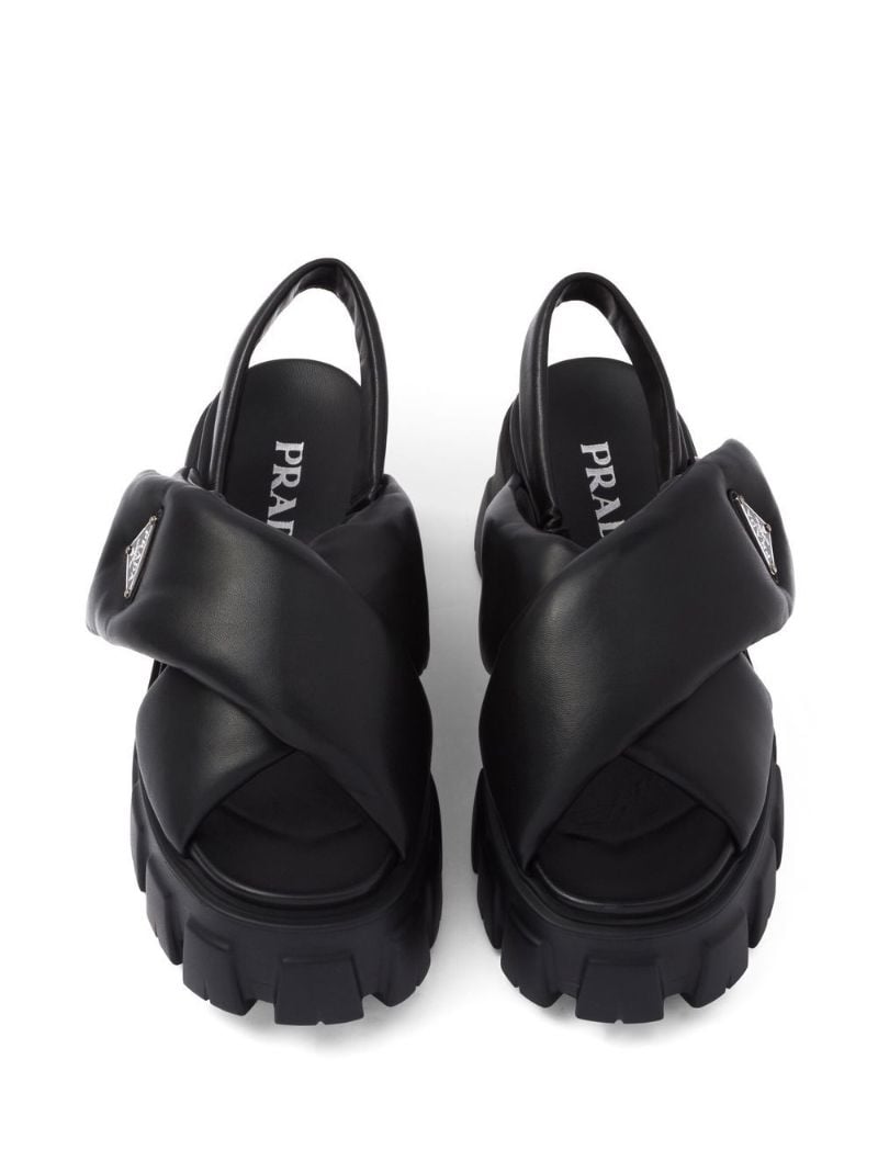 Black Padded Slingback Sandals