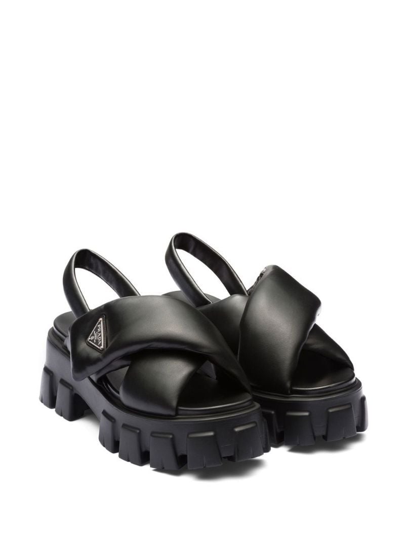 Black Padded Slingback Sandals