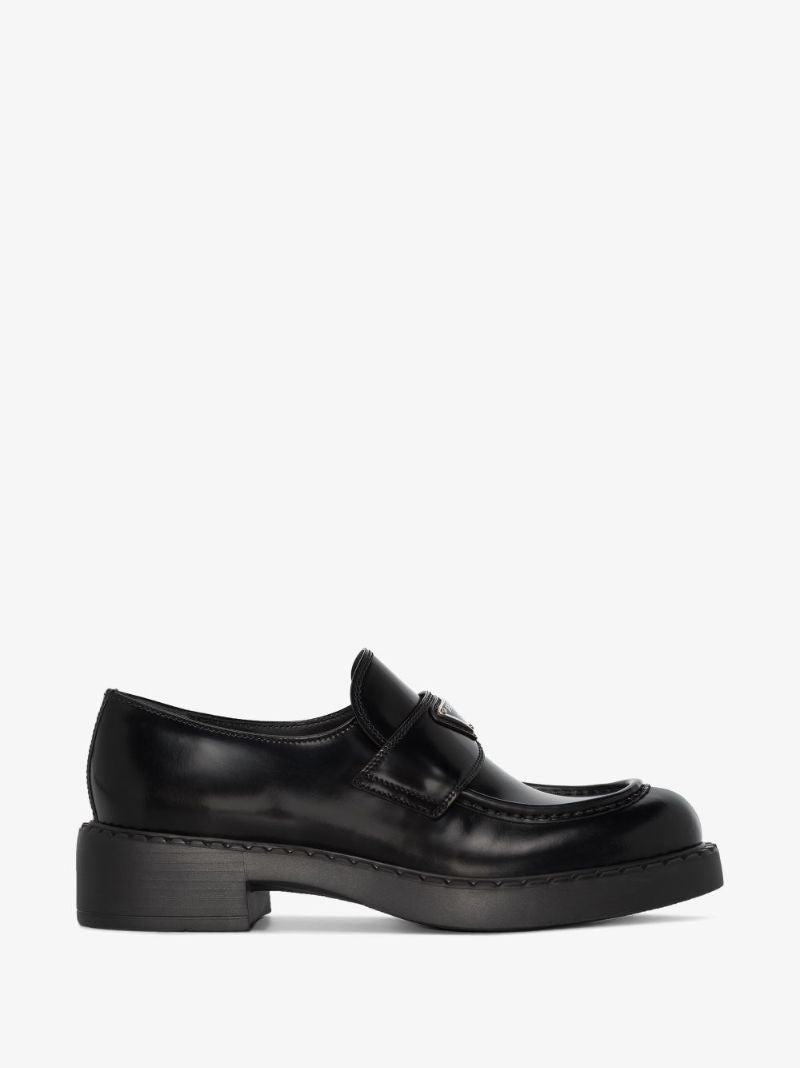 Black 50 Logo Plaque Leather Loafers