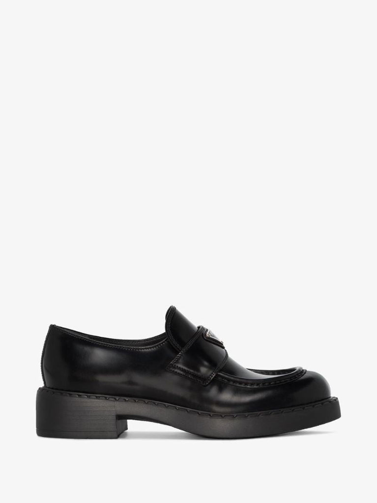 Black 50 Logo Plaque Leather Loafers