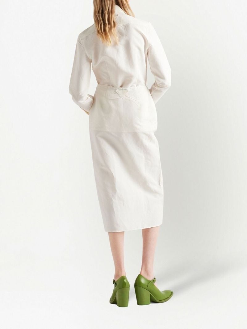 Neutral Crinkled Pencil Skirt
