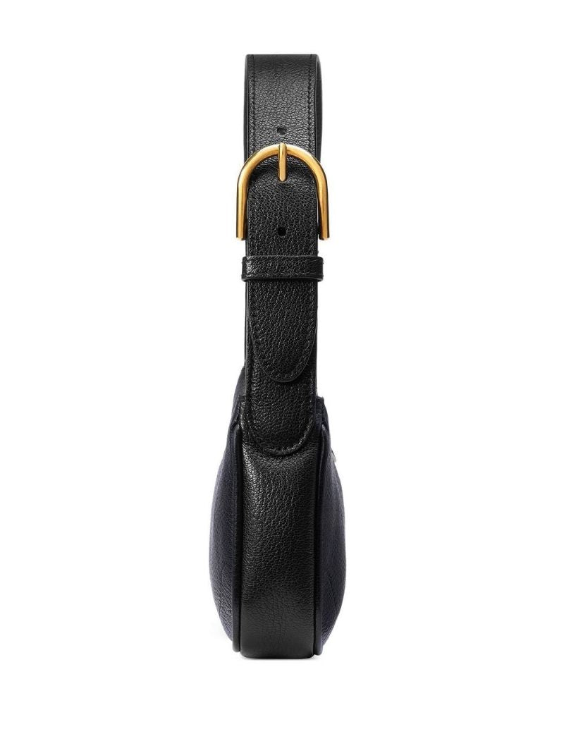 Black Aphrodite Leather Shoulder Bag