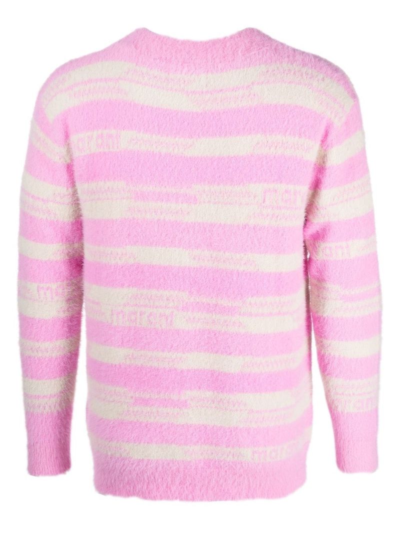Pink Logo Stripe Intarsia Sweater