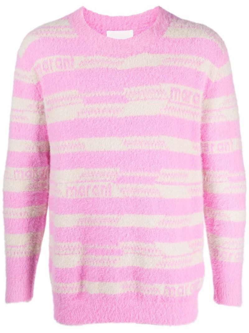 Pink Logo Stripe Intarsia Sweater