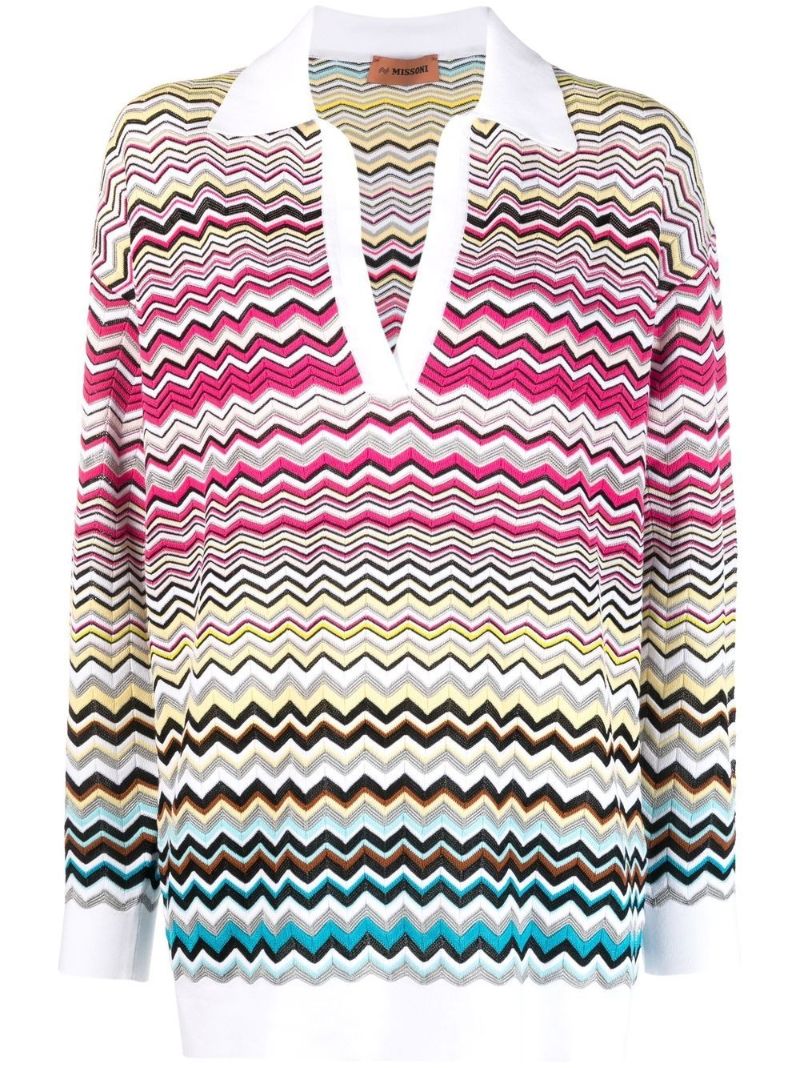 Multicolour Zig Zag Knit Jumper