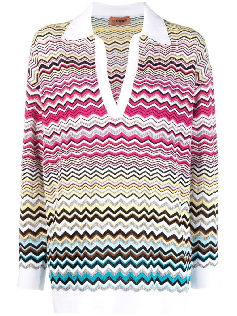 Multicolour Zig Zag Knit Jumper