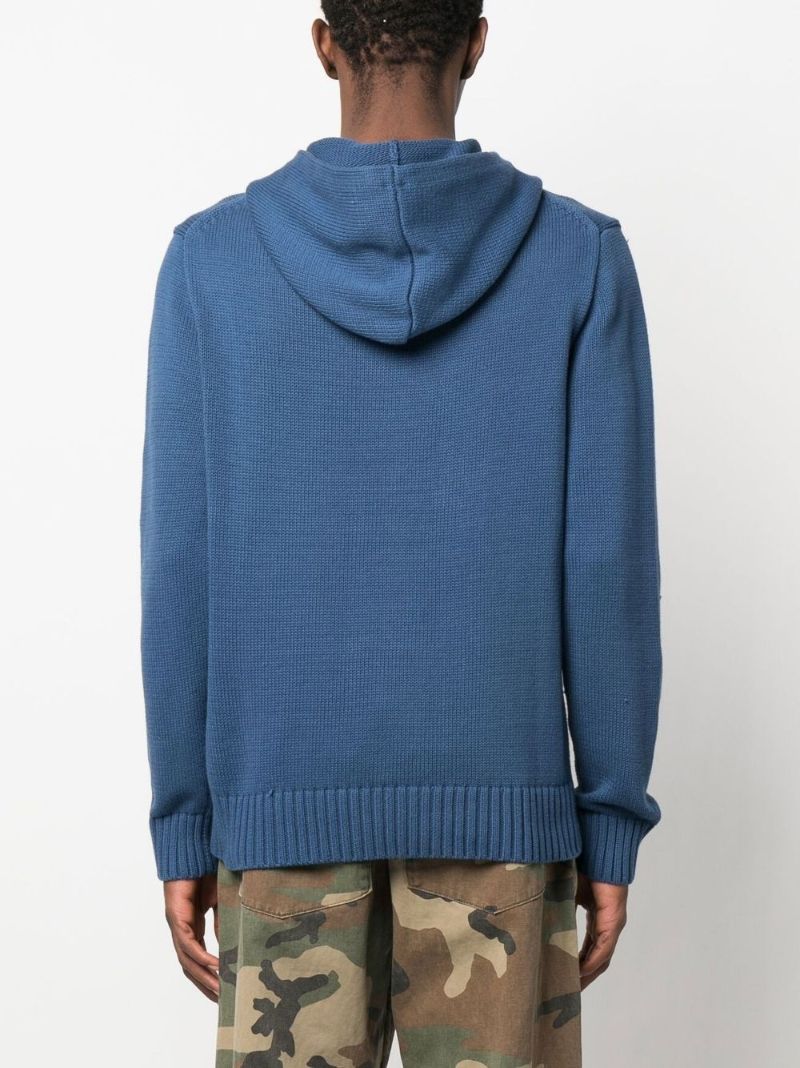 Blue Polo Bear Cotton Hooded Sweater