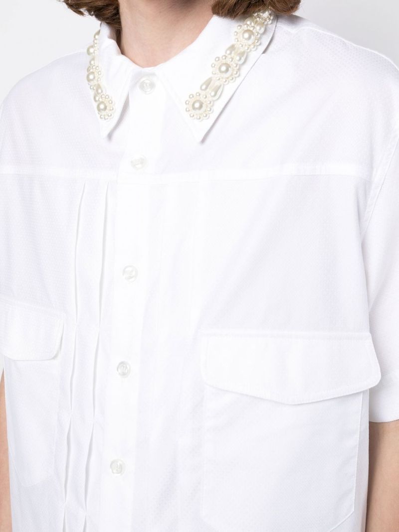 White Embellished Cotton Shirt