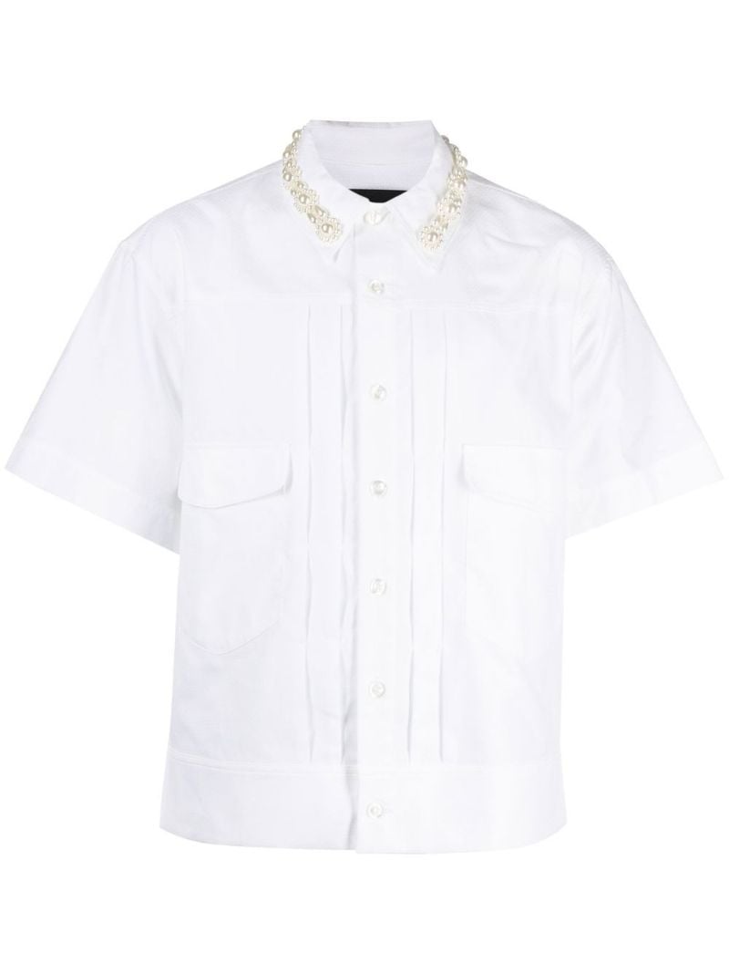 White Embellished Cotton Shirt