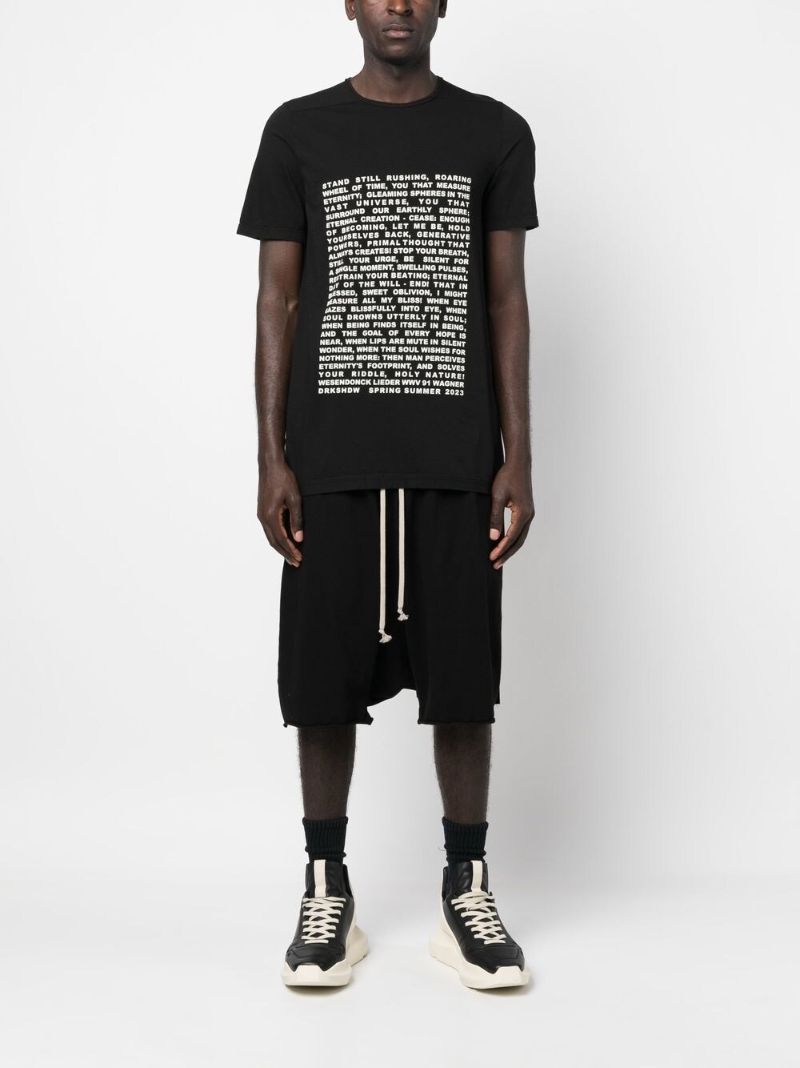 Black Drop-crotch Cotton Shorts