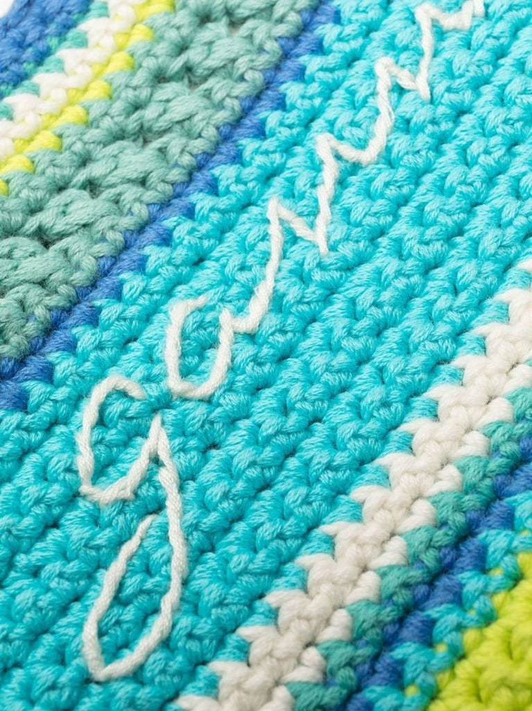 Blue Crochet Racerback Bikini Top