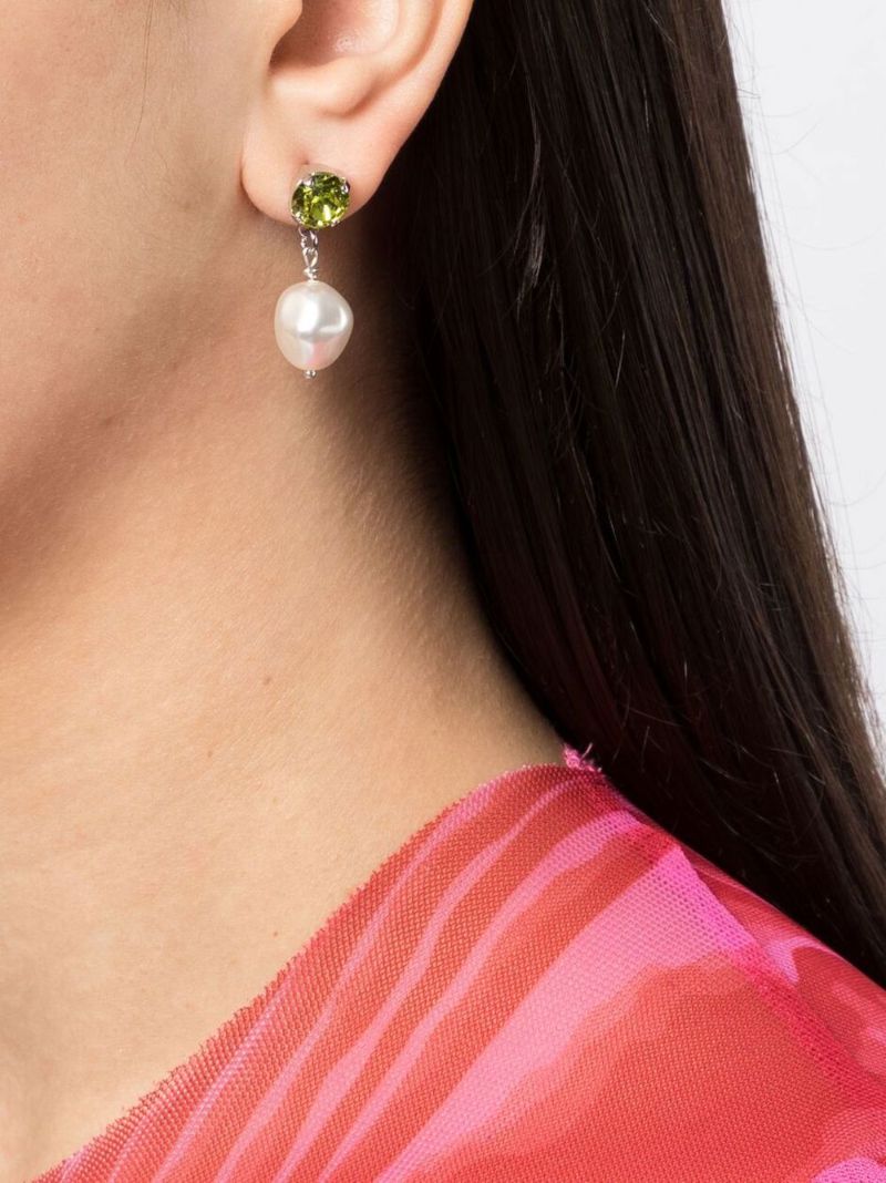 Silver Stan Drop Pearl Earrings