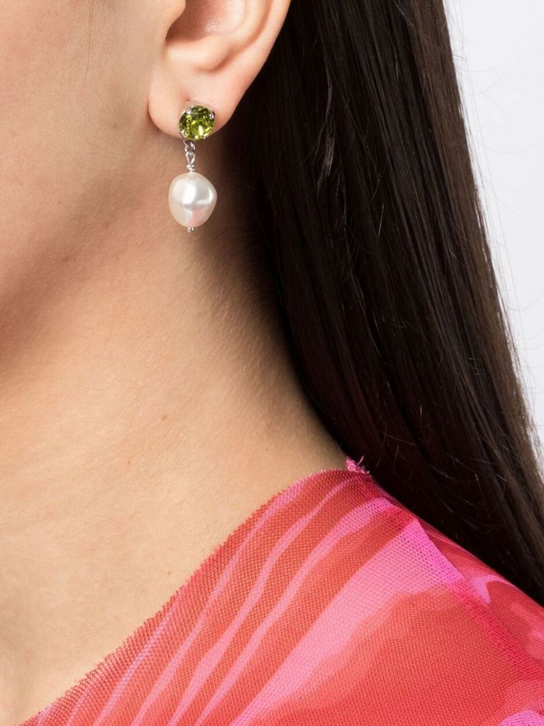 Silver Stan Drop Pearl Earrings