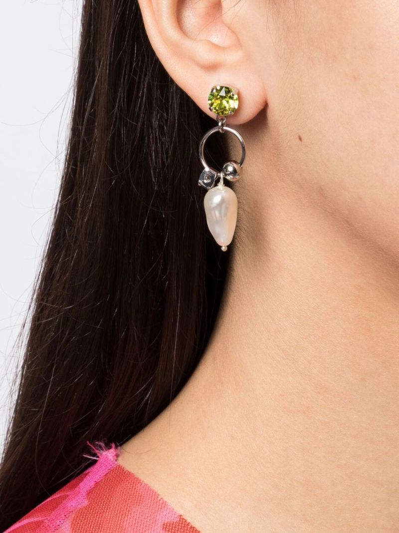 Silver Stan Drop Pearl Earrings