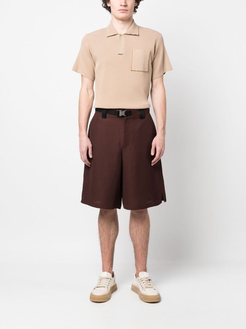 Brown Knee Length Shorts