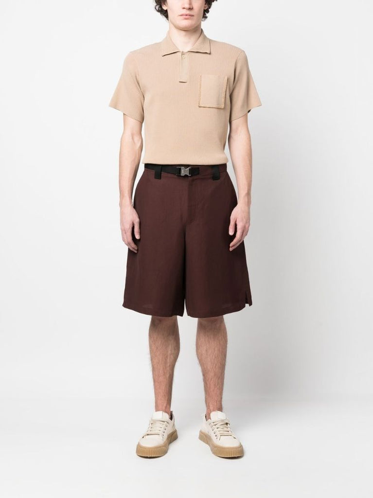 Brown Knee Length Shorts