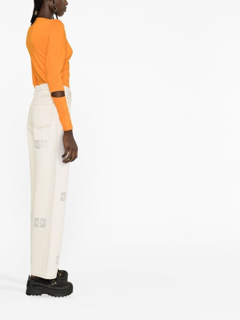 Neutral Sparkle Izey Embellished Straight-leg Jeans